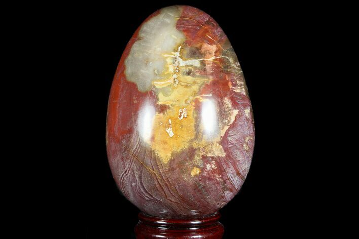 Colorful, Polished Petrified Wood Egg - Triassic #74739